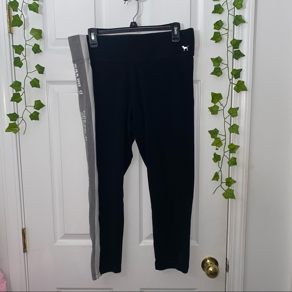 pink VS yoga pants with sequence